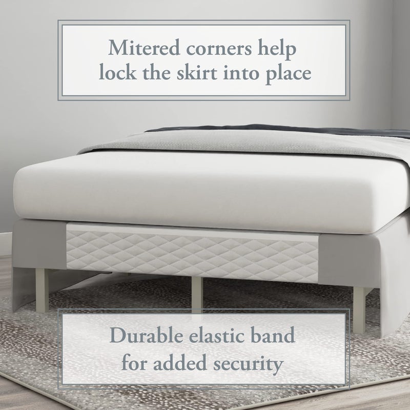 Bed Maker's Bed Makerâ€™s Never Lift Your Mattress Bed Skirt, Designed for Box Spring Beds, Split Corners, 14 Inch Drop Length, Queen, Silver - Image 3